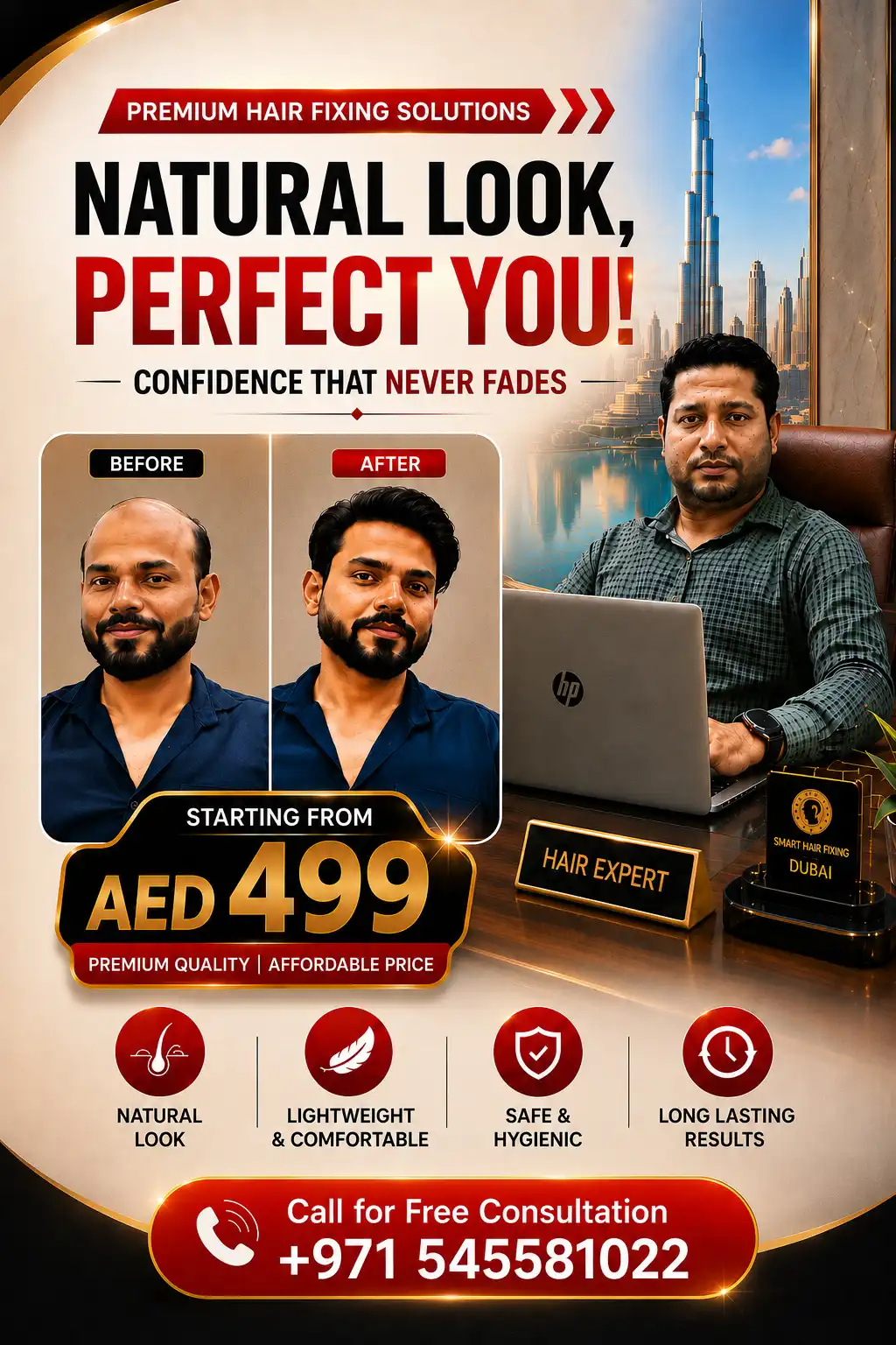 Smart Hair Fixing Dubai Mobile Top Banner